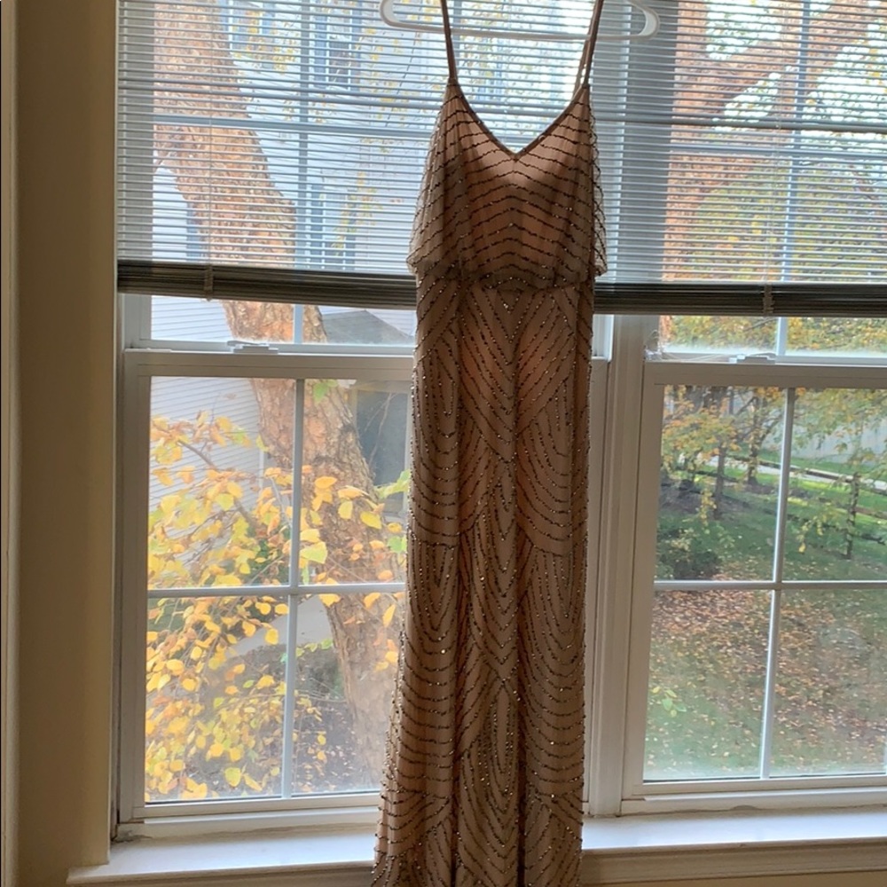 ADRIANNA PAPELL Art Deco Hand Beaded Dress 6